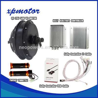 QS 6000W Electric Bike Conversion Kits with QS 205 50H V3 E-Bike Spoke Hub Motor and Kelly controller KEB72601